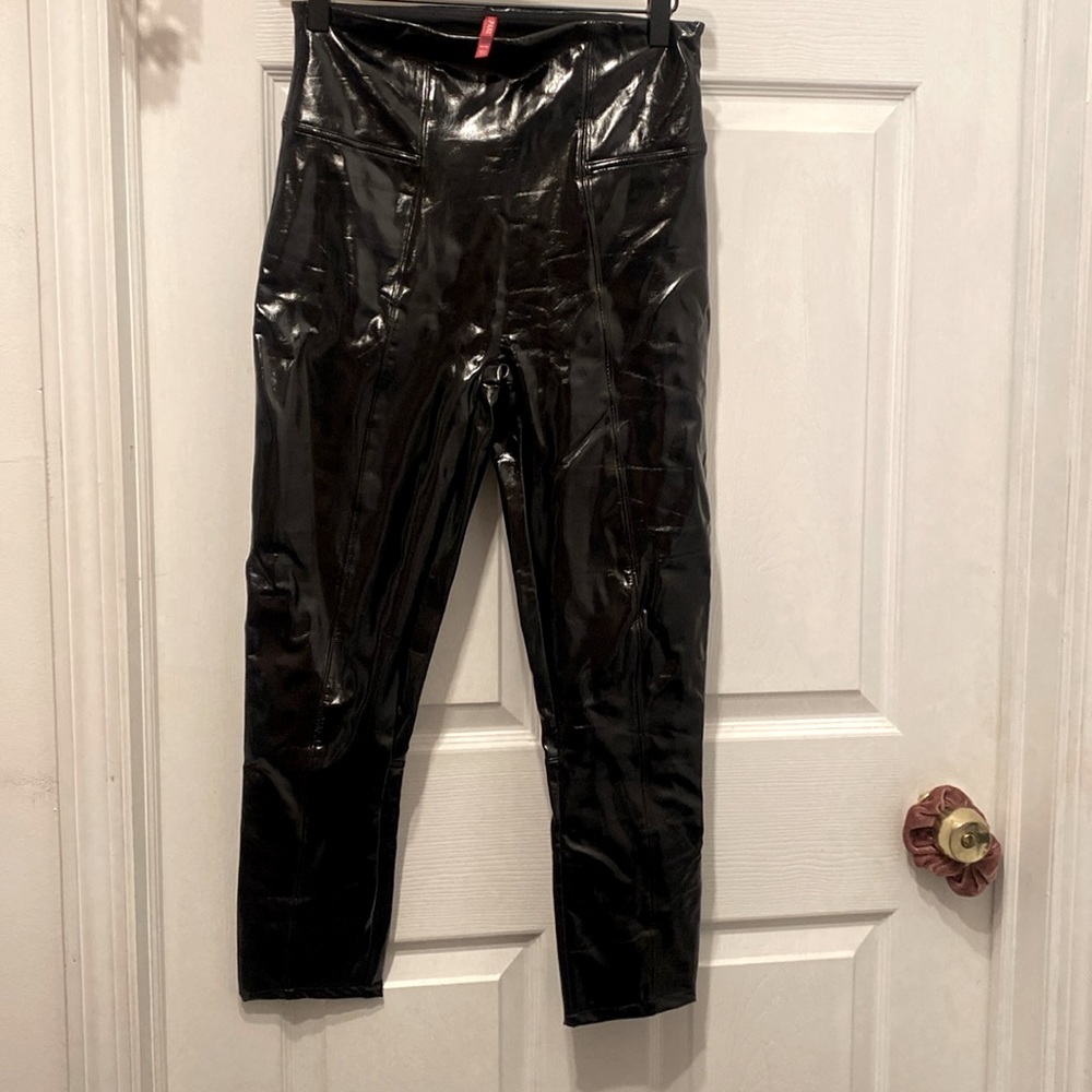 Faux leather tights